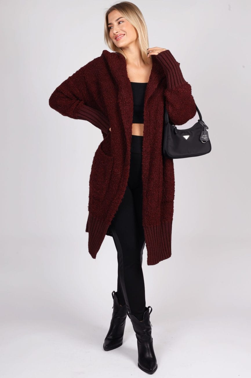 Kardigan baranek – Wino, UNI Kardigan baranek – Wino, UNI