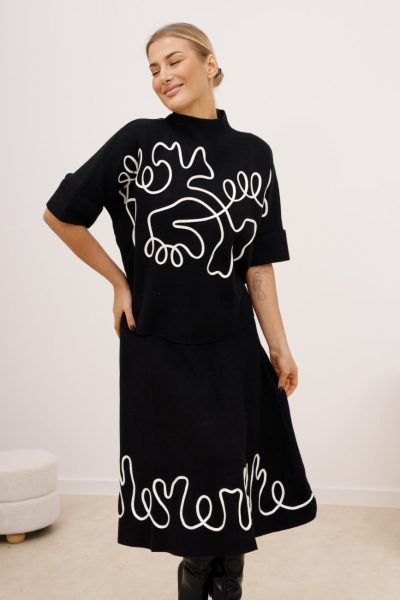 Komplet ze spódnicą esy floresy – Czarny, UNI