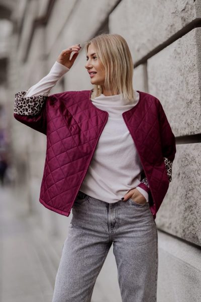 Narzutka podszewka panterka – Wino, UNI