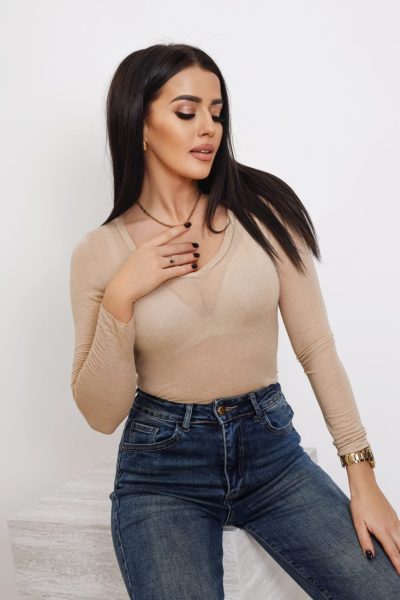 Bluzka kaszmir/modal serek – Beż, UNI