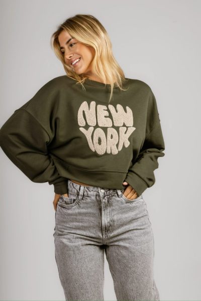 Bluza New York – UNI, Oliwka