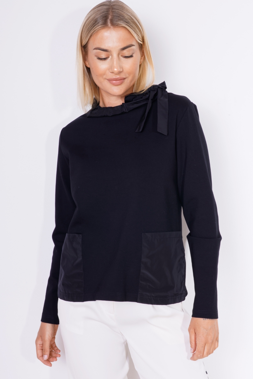 Bluza ortalionowe wstawki – Czarny, S