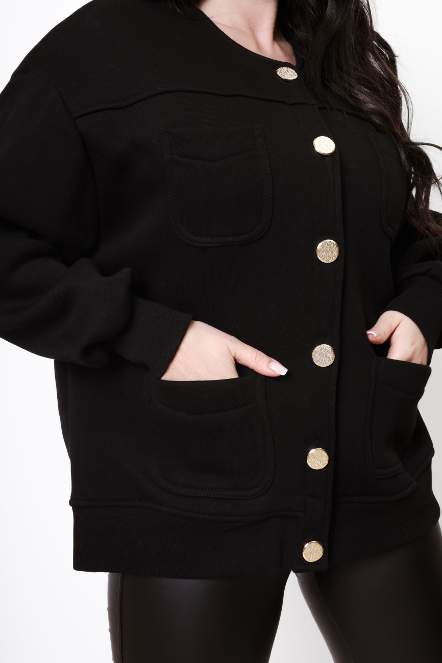 Bluza rozpinana złote guziki 4 kieszonki