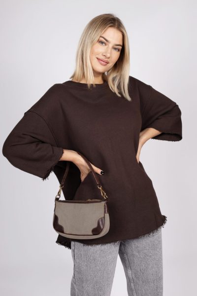 Bluza surowo cięta – Czekolada, UNI