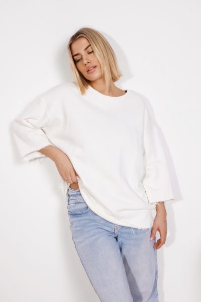 Bluza surowo cięta – Ecru, UNI