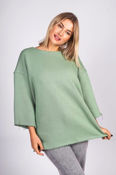 Bluza surowo cięta – Pistacja, UNI