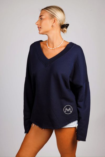 Bluza szarpany dół haft M – UNI, Granat