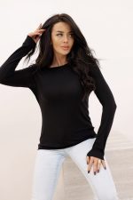 Bluzka cieniutka kaszmir/modal – Czarny, 2XL