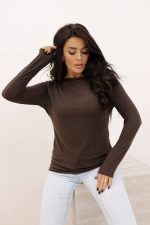 Bluzka cieniutka kaszmir/modal – Czekolada, 2XL