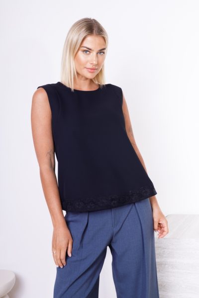 Bluzka dół koronka – Czarny, L