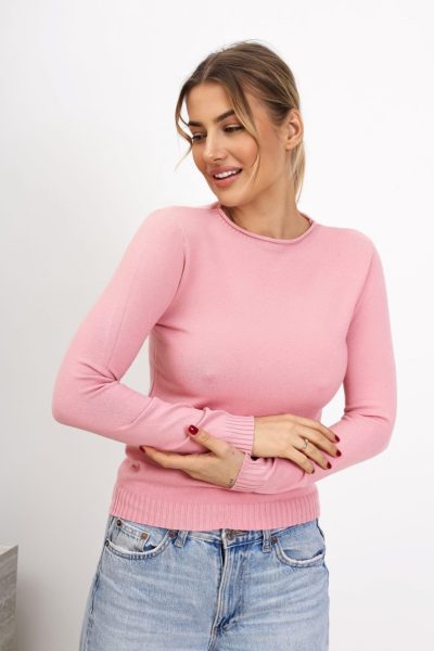 Bluzka dzianina pod szyję – Puder, UNI