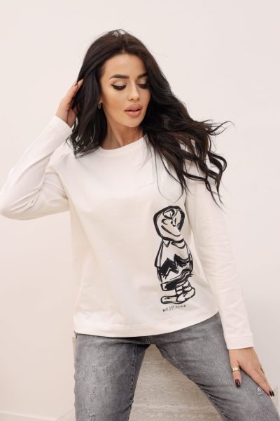 Bluzka gladka biały ludek – Ecru, UNI