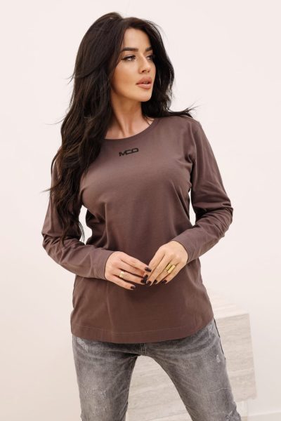 Bluzka  gładka małe logo MCO – Czekolada, UNI