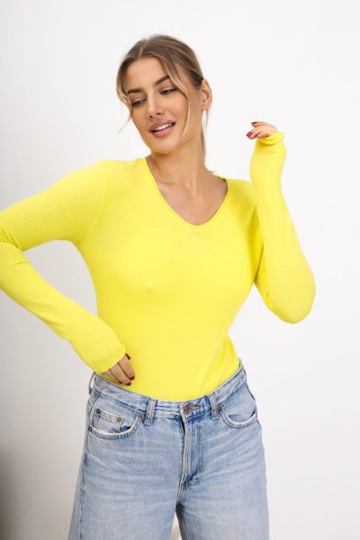 Bluzka gładka mały serek – Żółty, UNI
