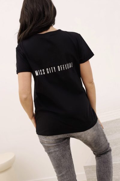 Bluzka gładka tył napis