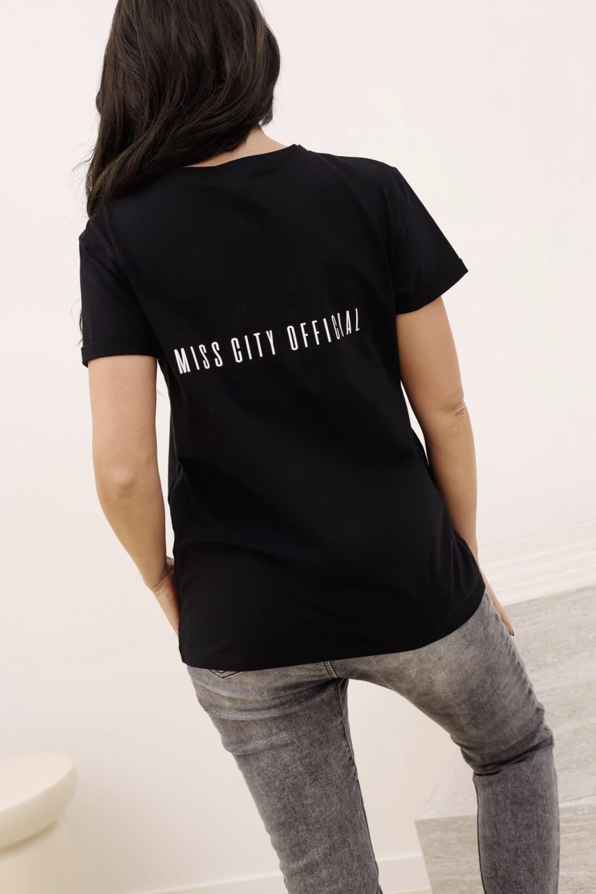 Bluzka gładka tył napis