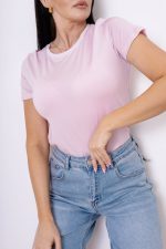 Bluzka gładka tył szew – Puder, UNI