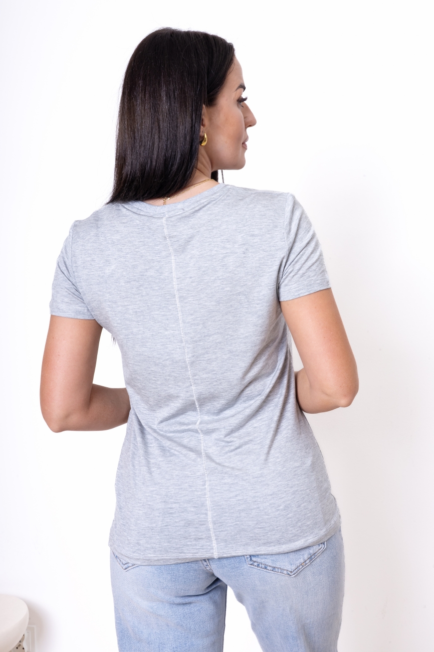 Bluzka gładka tył szew – Szary, UNI