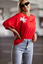 Bluzka kwiatek perełka