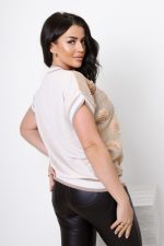 Bluzka lurex tiulowe kwiatki