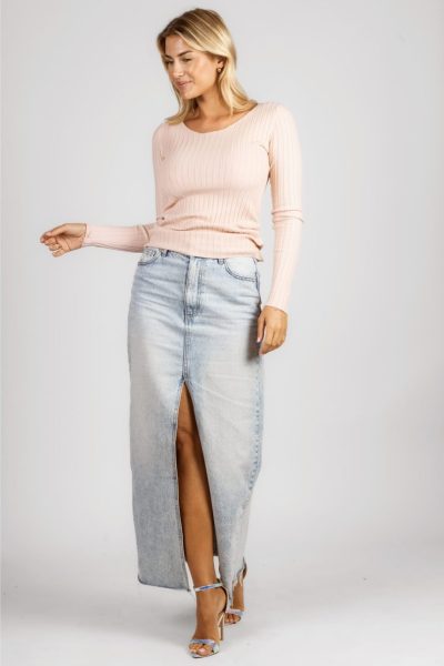 Bluzka prążek – UNI, Puder