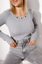 Bluzka prążek dekolt kółeczka