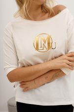 Bluzka rękaw 3/4 złote LA MU