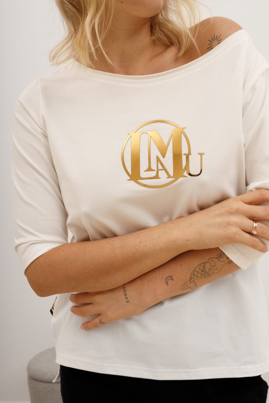 Bluzka rękaw 3/4 złote LA MU