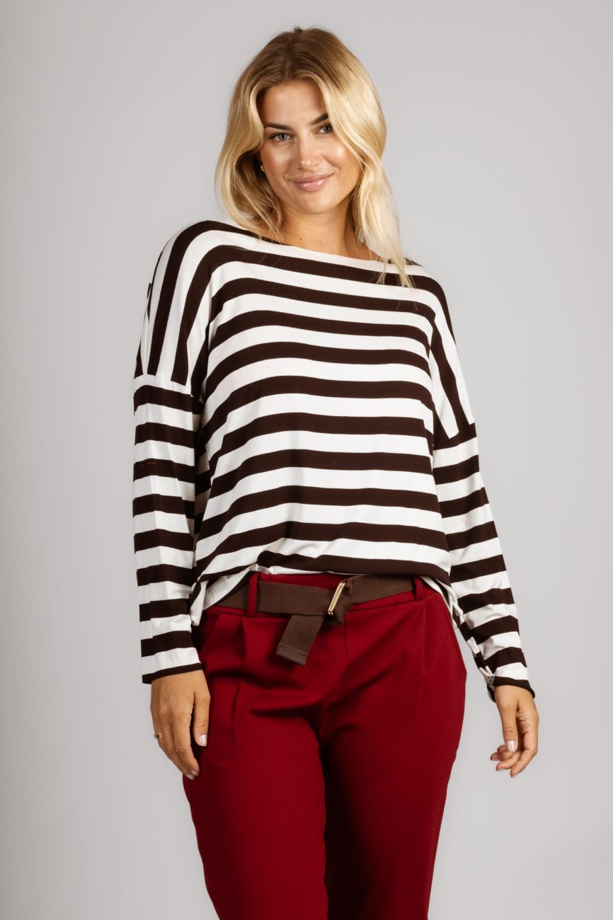 Bluzka surowo cięta paski