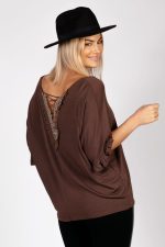 Bluzka złocona róża rękaw falbanka