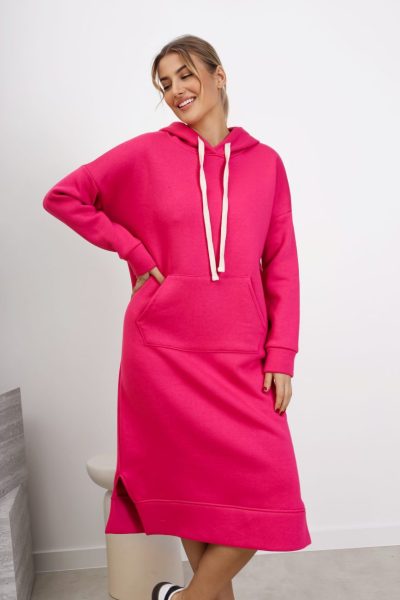 Bluzo sukienka kangurka – Fuksja, UNI