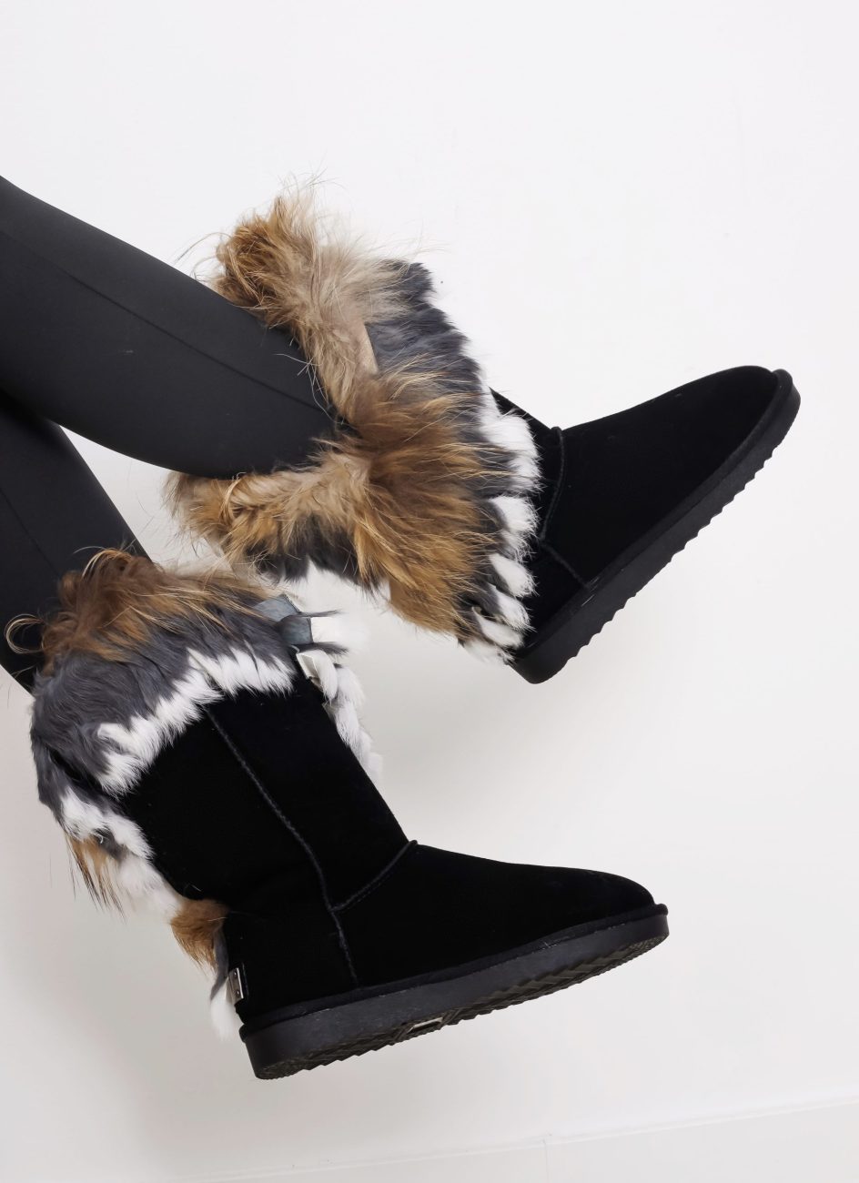 Buty kozaki emu skóra futerko