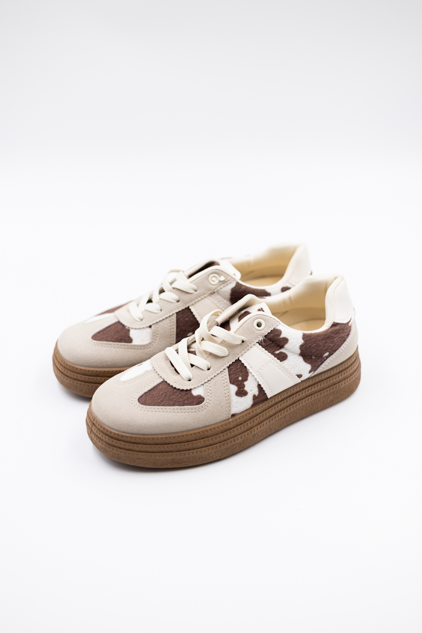 Buty sneakersy krówki – Beż, 36