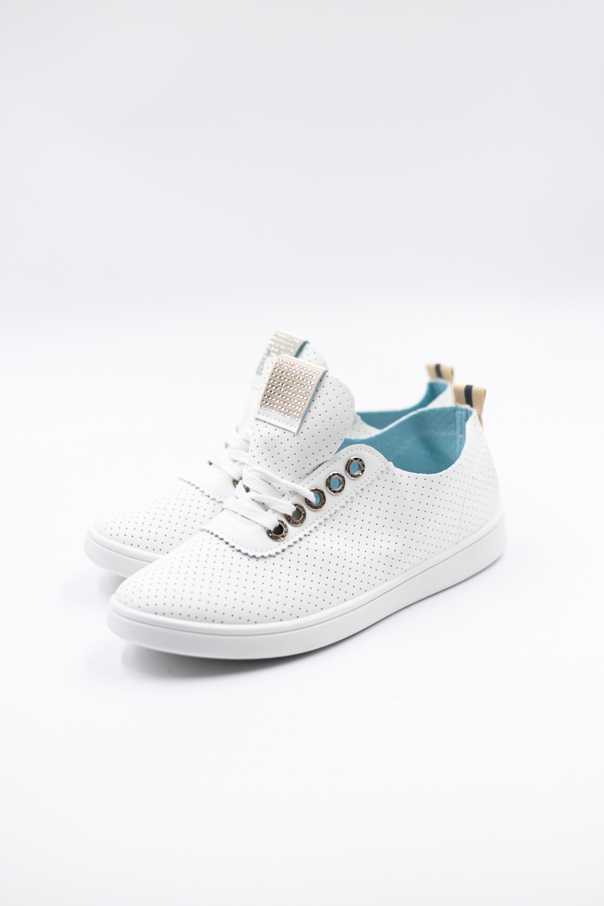 Buty tenisówki dziureczki – Biały, 36