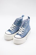 Buty tenisówki za kostkę diamenciki – Niebieski, 38