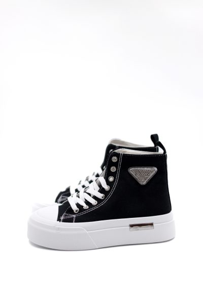 Buty trampki trójkąty za kostkę – Czarny, 39