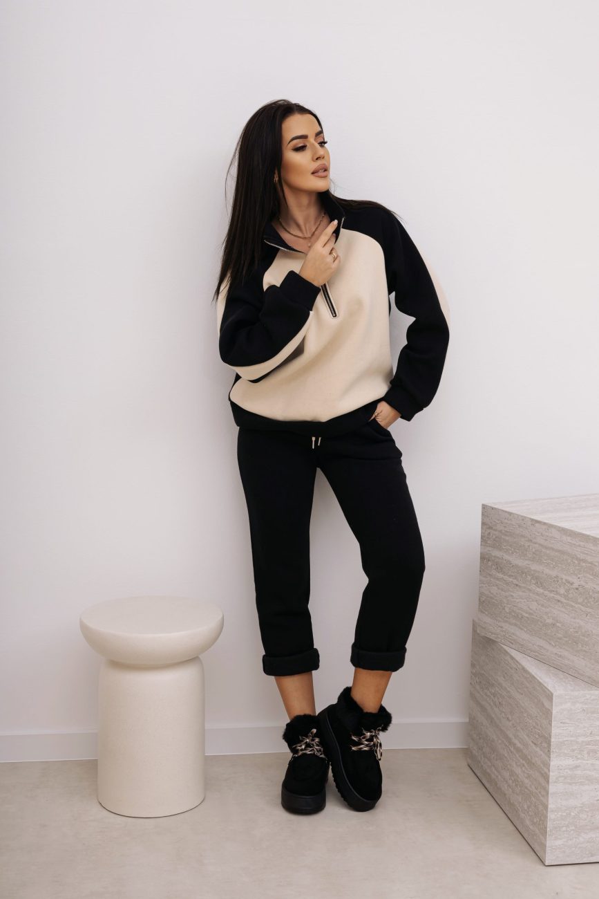 Dres dwukolorowy stójka zamek