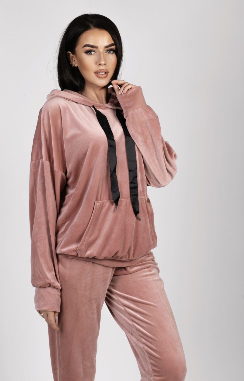 Dres welur kaptur duży