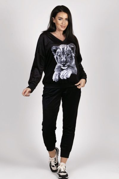 Dres welur lew – UNI, Czarny