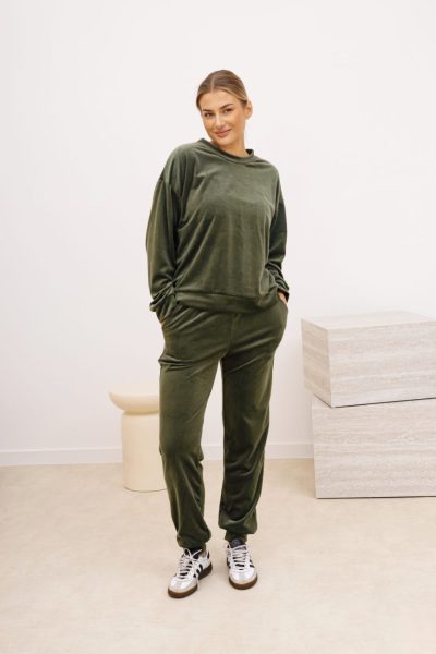 Dres welur luxury – UNI, Oliwka