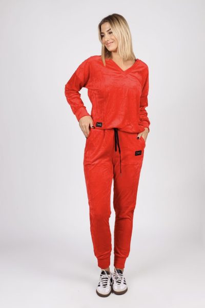 Dres welurowy mały – UNI, Czerwony