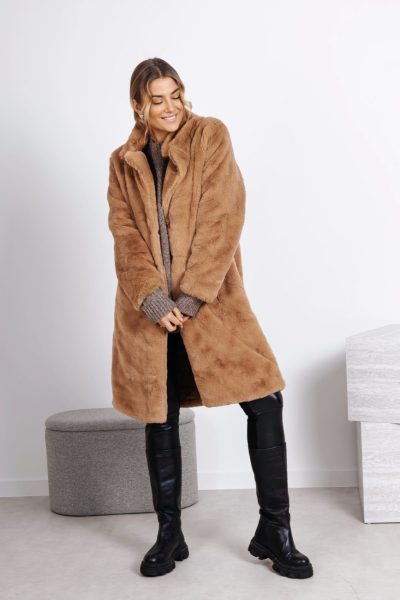 Futerko długie przód kieszenie – Camelowy, UNI