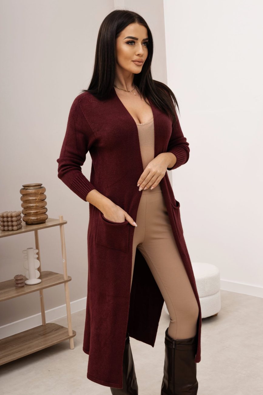 Kardigan długi 2 kieszenie