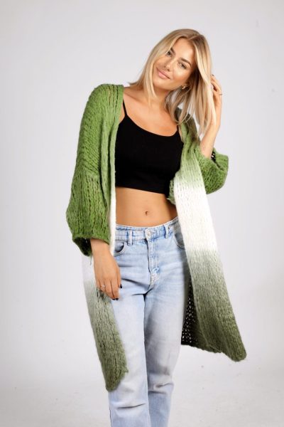 Kardigan ombre – UNI, Oliwka