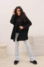 Kardigan prążek krótki