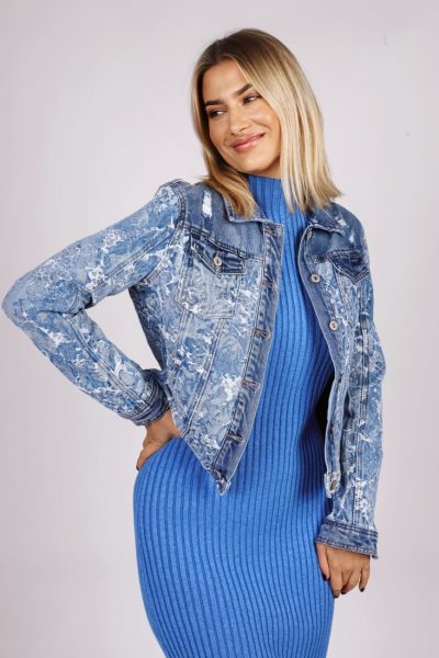 Katana jeasn przecierana wzory – Jeans, S/M