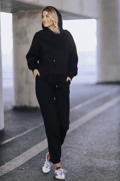 Komplet dresowy ocieplany LARA – Czarny, L