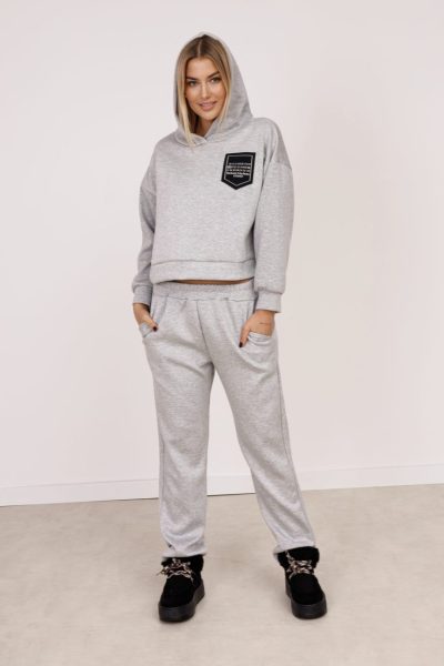 Komplet dresowy przód naszywka – Szary, UNI