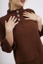 Komplet dzianina ozdobne guziki