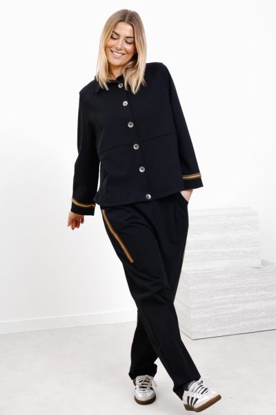 Komplet guziki ozdobny lampas – Czarny, UNI